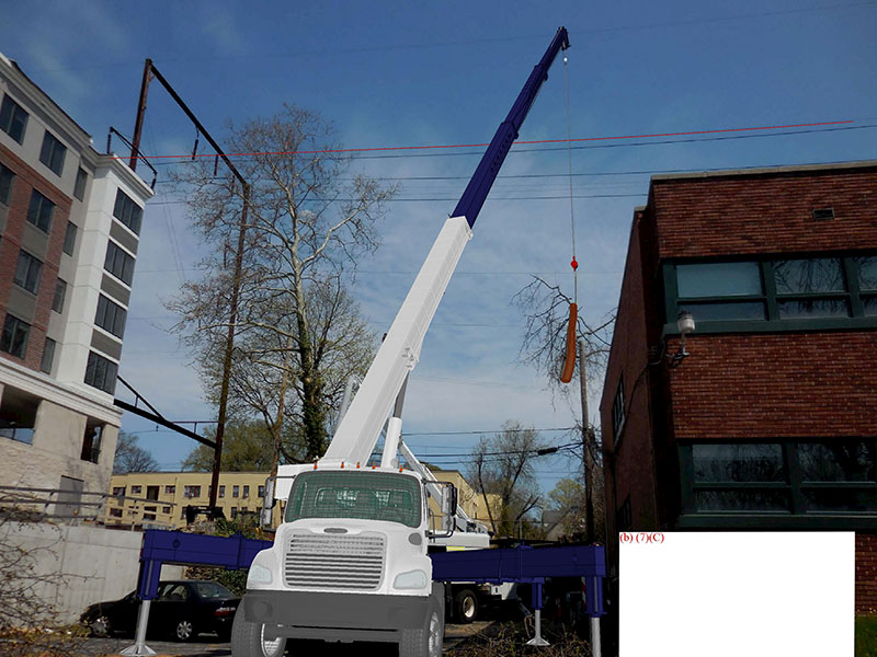 crane and electrical line 3D model